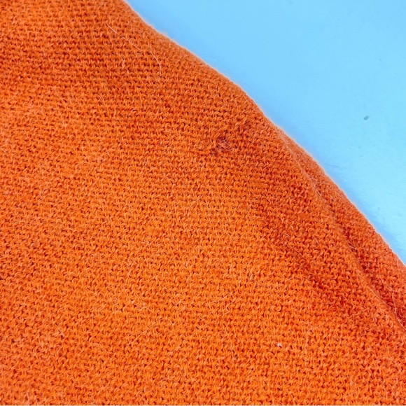 KUNA Women's Orange 100% Baby Alpaca V-Neck Long Sleeve Soft Sweater Size Medium - Picture 9 of 9